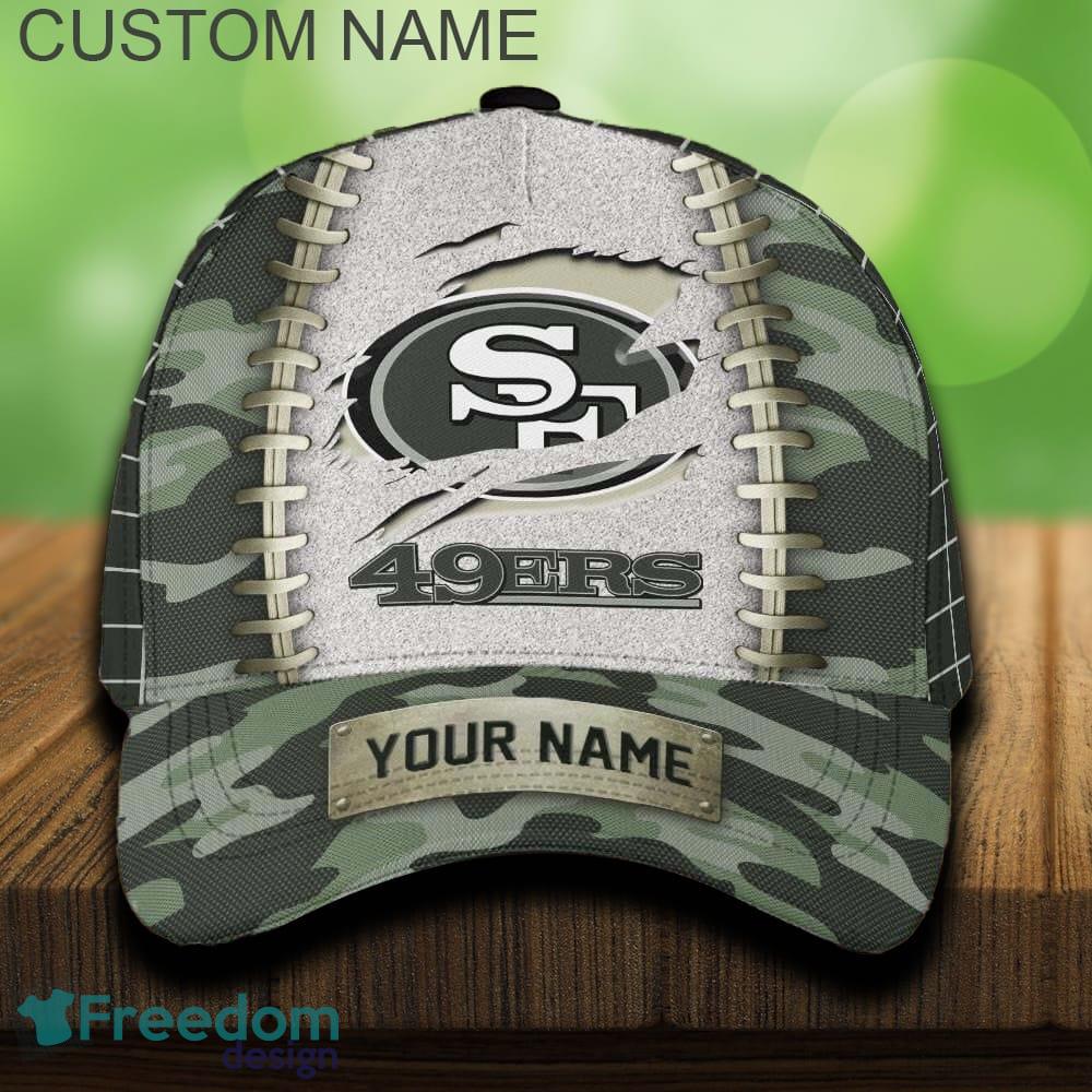 San Francisco 49ers 3D Hat And Cap Beach Design Camo Green For Fans Gift Custom Name image San Francisco 49ers 3D Hat And Cap Beach Design Camo Green For Fans Gift Custom Name - San Francisco 49ers 3D Hat And Cap Camo_1