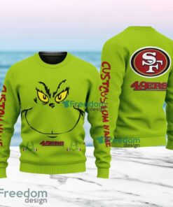 San Francisco 49ers NFL Ginch Face Funny Custom Name Ugly Sweater Merry Chistmas Gift For Fans