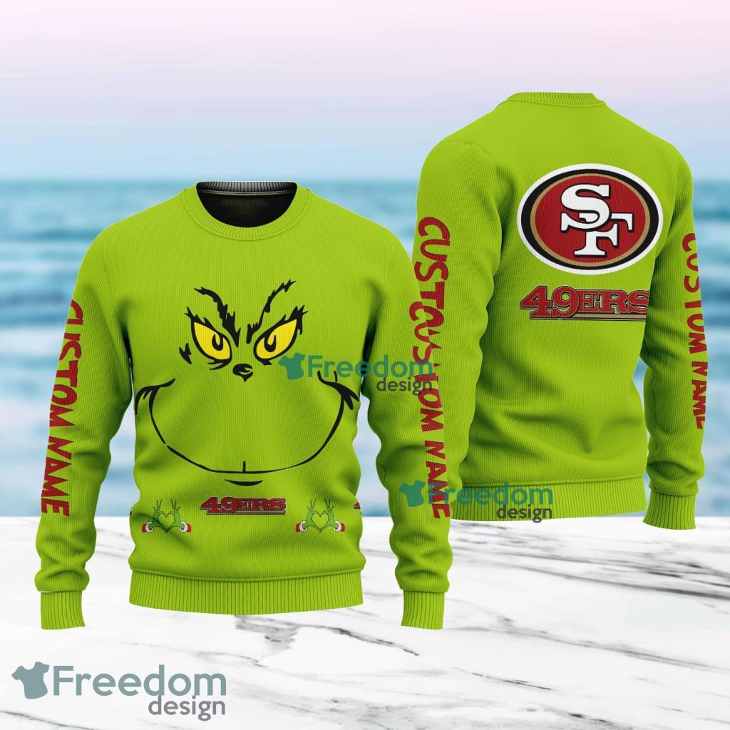 San Francisco 49ers NFL Ginch Face Funny Custom Name Ugly Sweater Merry Chistmas Gift For Fans image San Francisco 49ers NFL Ginch Face Funny Custom Name Ugly Sweater Merry Chistmas Gift For Fans Product Photo 1