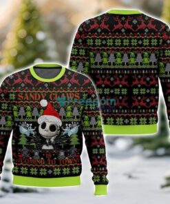 Sandy Claws Is Coming To Town Jack Skellington The Nightmare Before Christmas Ugly Sweater 3D Printed Sweater Christmas Gift