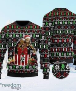 Santa Squatch Bigfoot With Gift Box Christmas Christmas Ugly Sweater 3D