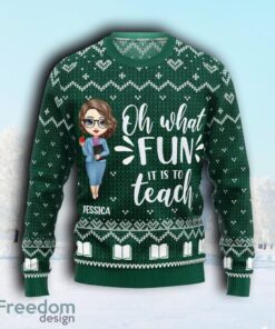 Santas Favorite Teacher Personalized Ugly Sweater Christmas, Birthday, Funny Gift For Teacher
