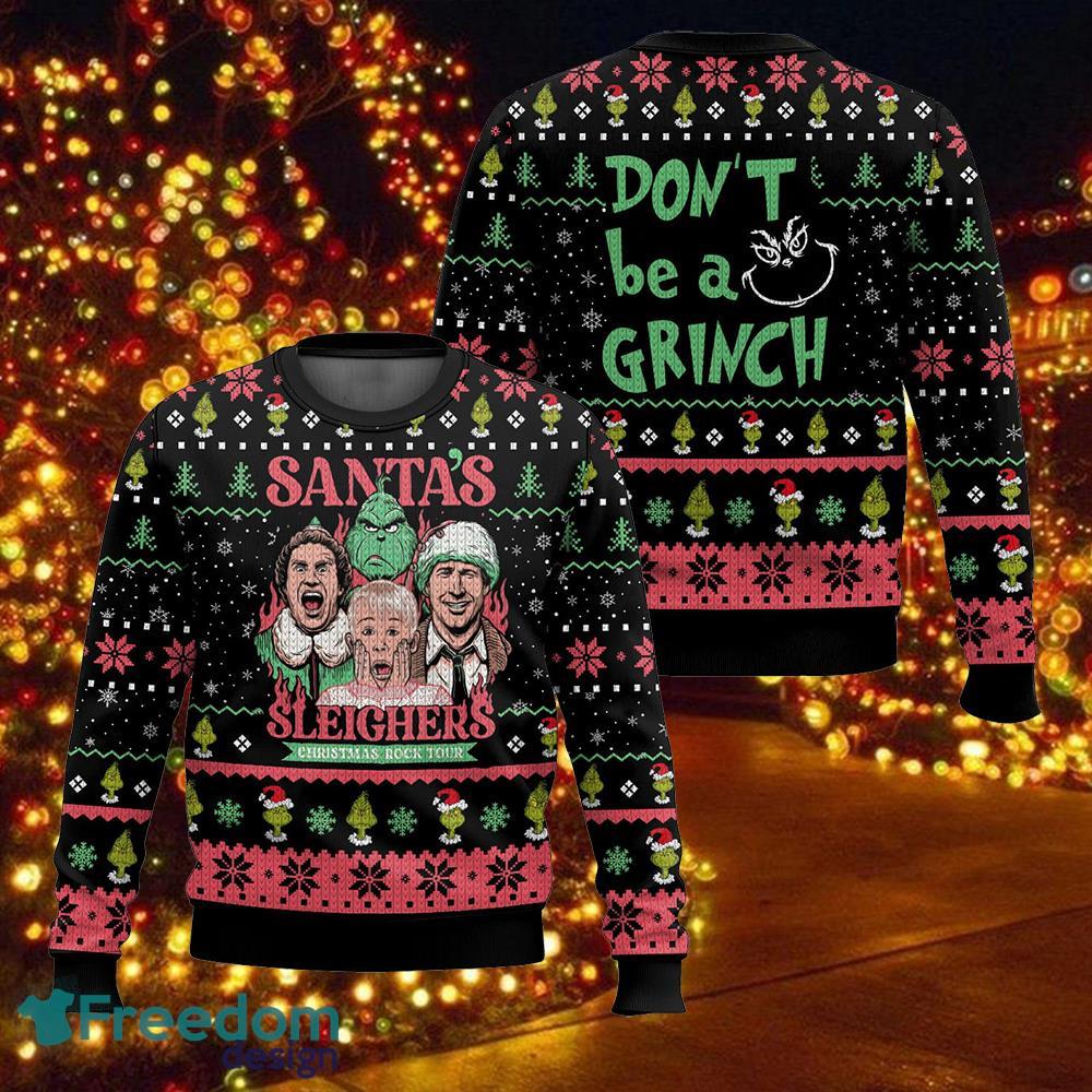 Santa’s Sleighers Grinch Ugly Christmas Sweater Gift For Men And Women image Santa’s Sleighers Grinch Ugly Christmas Sweater Gift For Men And Women - Santa’s Sleighers Grinch Ugly Christmas Sweater Gift For Men And Women