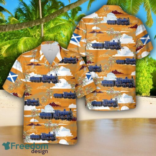 Scottish Caledonian Railway 812 Class 0-6-0 Steam Locomotive No.828 Hawaiian Shirt 3D Printed Shirt Product Photo 1