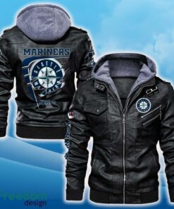 Seattle Mariners Leather Jacket Black And Brown Color For Men And Women Gift Fans All OVer Print Gift Fans