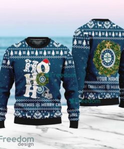Seattle Mariners MLB Custom Name Christmas Wreath Ugly Sweater Christmas For Fans