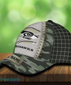Seattle Seahawks 3D Hat And Cap Beach Design Camo Green For Fans Gift Custom Name - Seattle Seahawks 3D Hat And Cap Camo_3