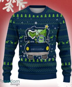 Seattle Seahawks Grinch Driving Funny 3D Ugly Christmas Sweater For Men Women