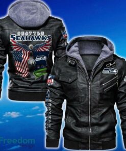 Seattle Seahawks NFL Eagle 2D Leather Jacket Black And Brown Color