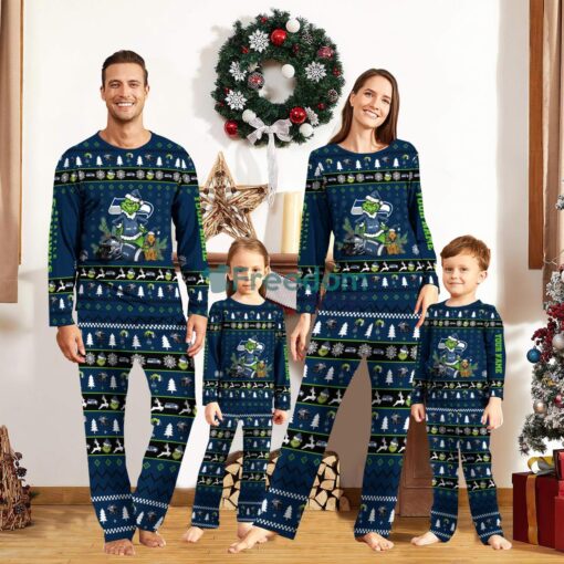 Seattle Seahawks Pajamas Sport Team Pajama Set Christmas Gift For Family Custom Name Unique Gift Product Photo 1