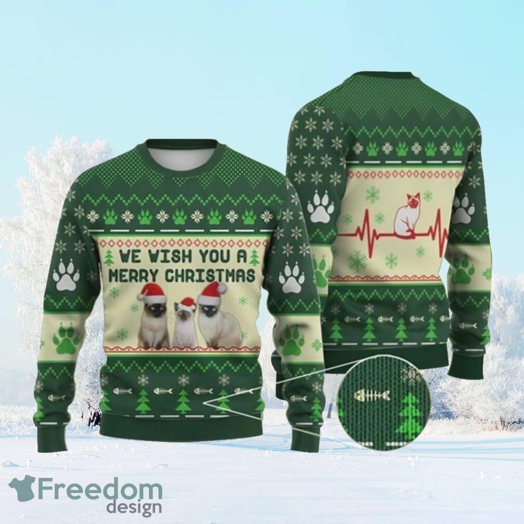 Siamese Cat We Wish You A Merry Ugly Christmas Sweater Gift For Men And Women image Siamese Cat We Wish You A Merry Ugly Christmas Sweater Gift For Men And Women Product Photo 1