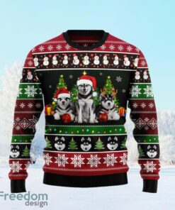 Siberian Husky Group Beauty Ugly Christmas Sweater For Men And Women