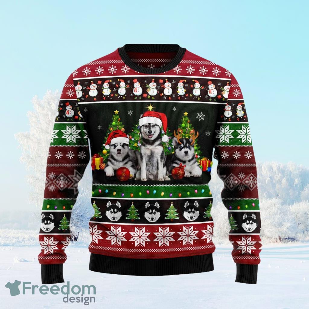 Siberian Husky Group Beauty Ugly Christmas Sweater For Men And Women image Siberian Husky Group Beauty Ugly Christmas Sweater For Men And Women Product Photo 1