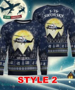 Sikorsky S-76 S76 Aircraft Moonlight Multi Color Ugly Christmas 3D Sweater Gift For Adult - Sikorsky S-76 S76 Aircraft Moonlight Ugly Christmas Sweater_11