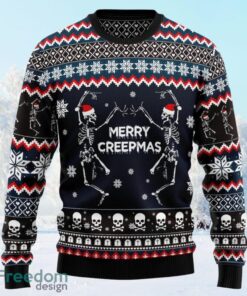 Skeleton Merry Creepmas Ugly Christmas Sweater, Christmas Gift For Guitar Lover Skeleton Merry Creepmas Ugly Christmas Sweater, Christmas Gift For Guitar Lover
