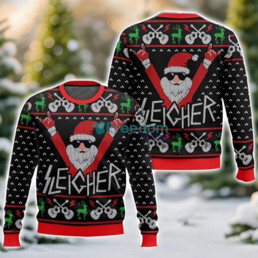 Sleigher Santa Ugly Christmas Sweater For Men And Women Christmas Holiday Gift - Sleigher Santa Ugly Sweater-3