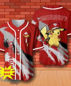 Smirnoff Vodka Pikachu Pokemon Baseball Jersey for All Genders