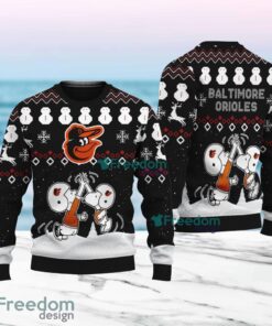 Snoopy And Friend Baltimore Orioles Christmas Ugly Sweater 3D For Fans
