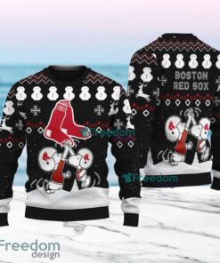 Snoopy And Friend Boston Red Sox Christmas Ugly Sweater 3D For Fans