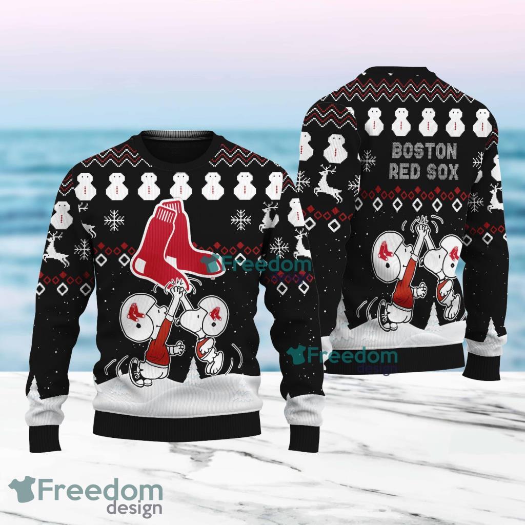 Snoopy And Friend Boston Red Sox Christmas Ugly Sweater 3D For Fans image Snoopy And Friend Boston Red Sox Christmas Ugly Sweater 3D For Fans Product Photo 1