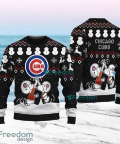 Snoopy And Friend Chicago Cubs Christmas Ugly Sweater 3D For Fans