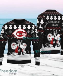 Snoopy And Friend Cincinnati Reds Christmas Ugly Sweater 3D For Fans