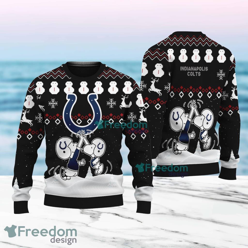 Snoopy And Friend Indianapolis Colts Christmas Ugly Sweater 3D For Fans image Snoopy And Friend Indianapolis Colts Christmas Ugly Sweater 3D For Fans Product Photo 1