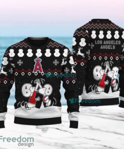 Snoopy And Friend Los Angeles Angels Christmas Ugly Sweater 3D For Fans