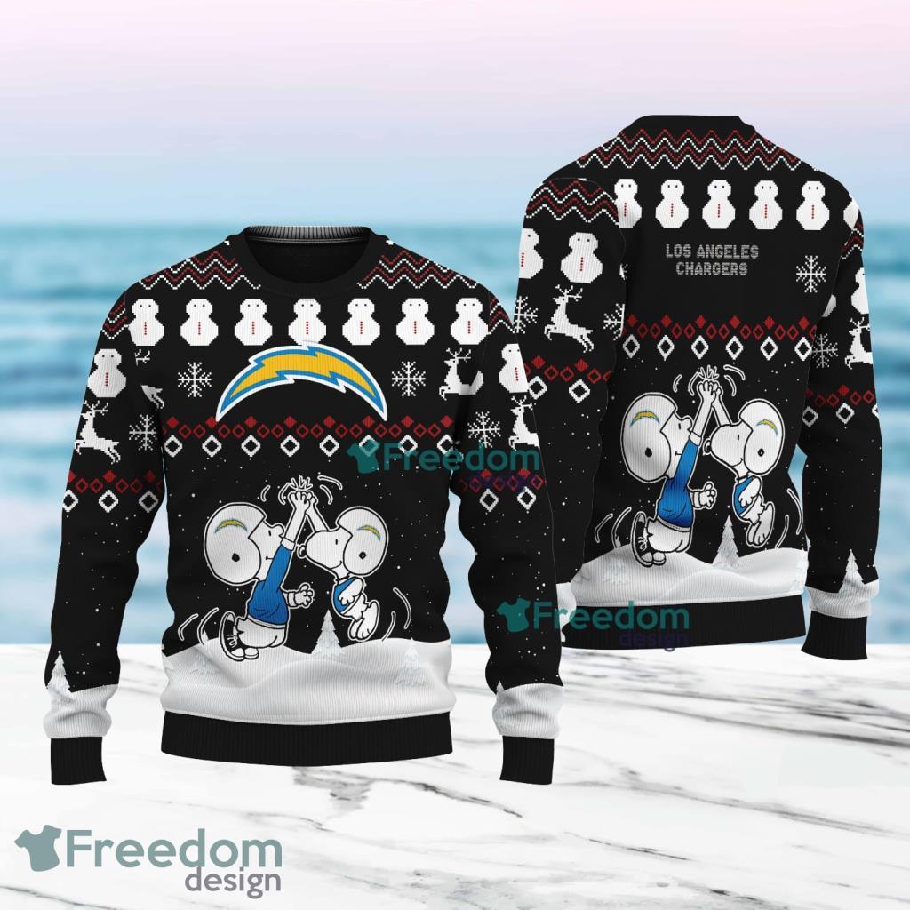 Snoopy And Friend Los Angeles Chargers Christmas Ugly Sweater 3D For Fans image Snoopy And Friend Los Angeles Chargers Christmas Ugly Sweater 3D For Fans Product Photo 1