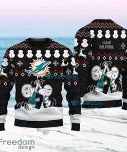 Snoopy And Friend Miami Dolphins Christmas Ugly Sweater 3D For Fans