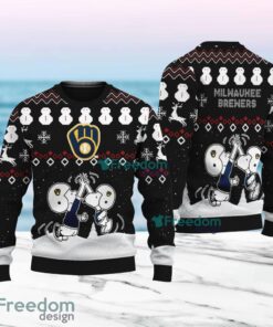 Snoopy And Friend Milwaukee Brewers Christmas Ugly Sweater 3D For Fans
