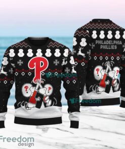 Snoopy And Friend Philadelphia Phillies Christmas Ugly Sweater 3D For Fans