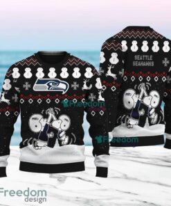 Snoopy And Friend Seattle Seahawks Christmas Ugly Sweater 3D For Fans