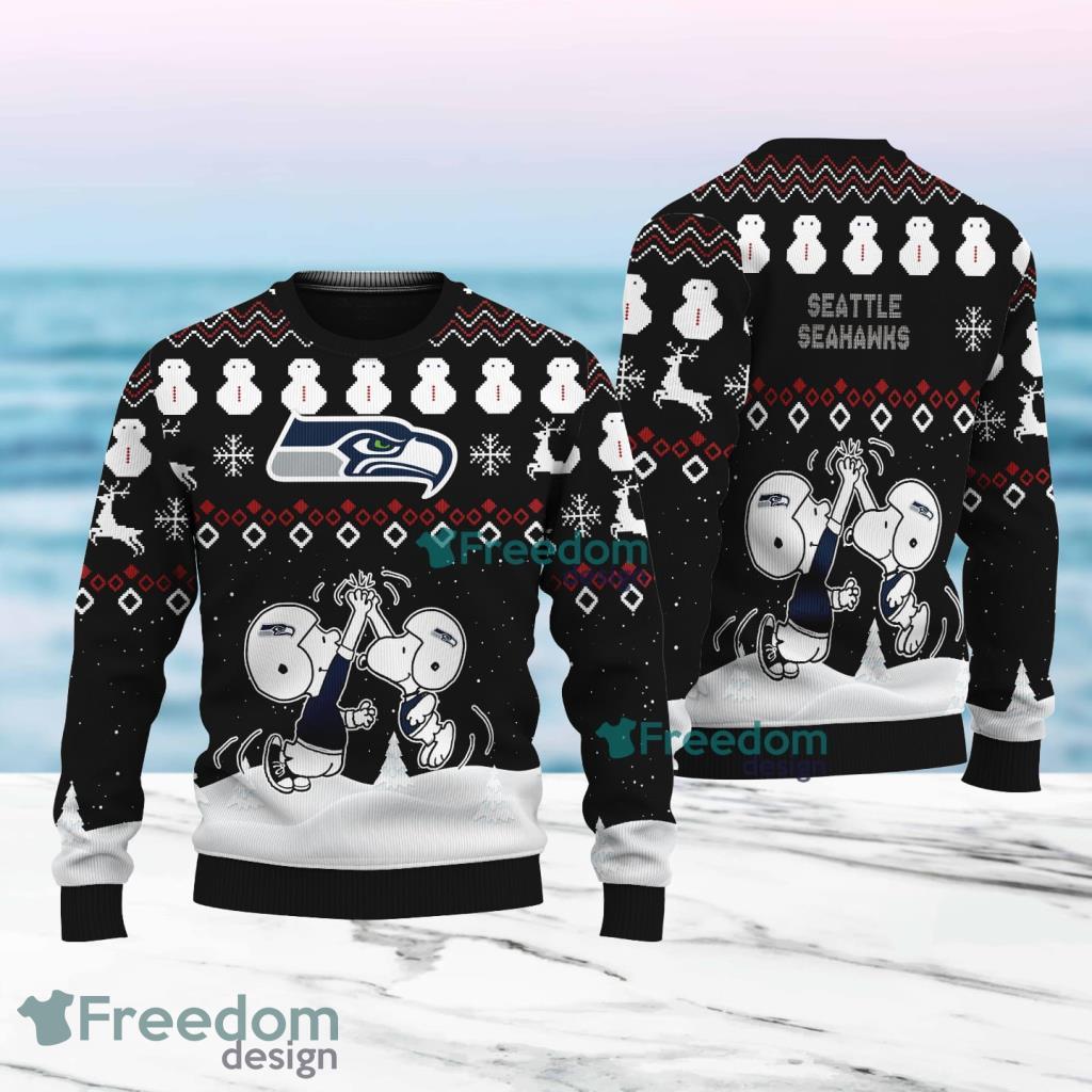 Snoopy And Friend Seattle Seahawks Christmas Ugly Sweater 3D For Fans image Snoopy And Friend Seattle Seahawks Christmas Ugly Sweater 3D For Fans Product Photo 1