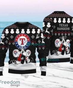 Snoopy And Friend Texas Rangers Christmas Ugly Sweater 3D For Fans