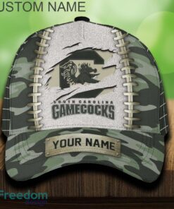 South Carolina Gamecocks 3D Hat And Cap Beach Design Camo Green For Fans Gift Custom Name