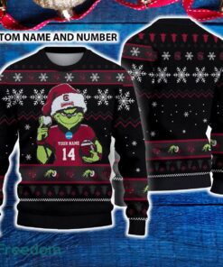 South Carolina Gamecocks 3D Ugly Christmas Sweater Grinch Funny Custom Number And Name