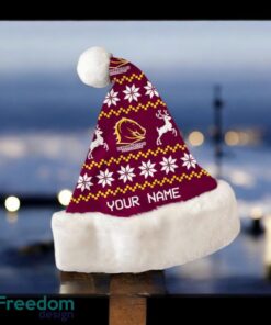 Brisbane Broncos NRL Personalized Santa Hat For Christmas Season