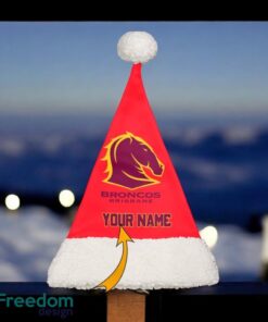 Brisbane Broncos Personalized NRL Santa Hat For Fan