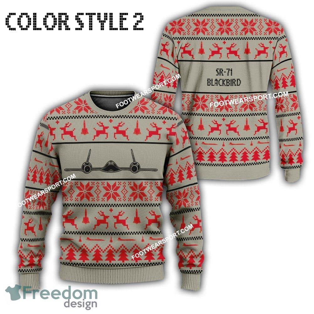 SR 71 Blackbird SR71 Aircraft US Air Force Knitted Christmas Sweater Gift For Vetetan image SR-71 Blackbird SR71 Aircraft US Air Force Knitted Christmas Sweater Gift For Vetetan - SR-71 Blackbird SR71 Aircraft Best Front Ugly Christmas Sweater Photo 2