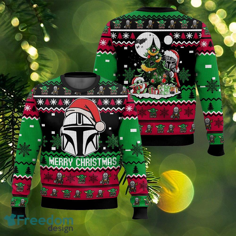 Star Wars Mandalorian Ugly Sweater Knitted Christmas 3D Sweater Gift For Men And Women image Star Wars Mandalorian Ugly Sweater Knitted Christmas 3D Sweater Gift For Men And Women - Star Wars Mandalorian Ugly Sweater Knitted Christmas 3D Sweater Gift For Men And Women