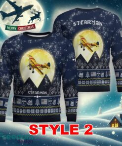 Stearman Aircraft Moonlight Multi Color Ugly Christmas Sweater Gift For Adult - Stearman Aircraft Moonlight Ugly Christmas Sweater_11