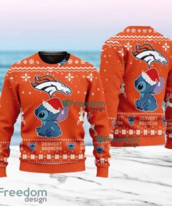 Stitch Merry Chistmas  Denver Broncos NFL Knitt Ugly Sweater Christmas Gift For Fans