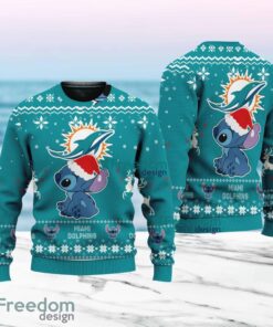 Stitch Merry Chistmas  Miami Dolphins NFL Knitt Ugly Sweater Christmas Gift For Fans