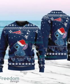 Stitch Merry Chistmas  New England Patriots NFL Knitt Ugly Sweater Christmas Gift For Fans