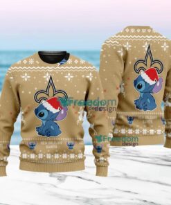 Stitch Merry Chistmas  New Orleans Saints NFL Knitt Ugly Sweater Christmas Gift For Fans
