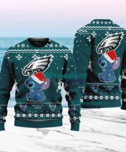 Stitch Merry Chistmas  Philadelphia Eagles NFL Knitt Ugly Sweater Christmas Gift For Fans