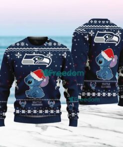 Stitch Merry Chistmas  Seattle Seahawks NFL Knitt Ugly Sweater Christmas Gift For Fans