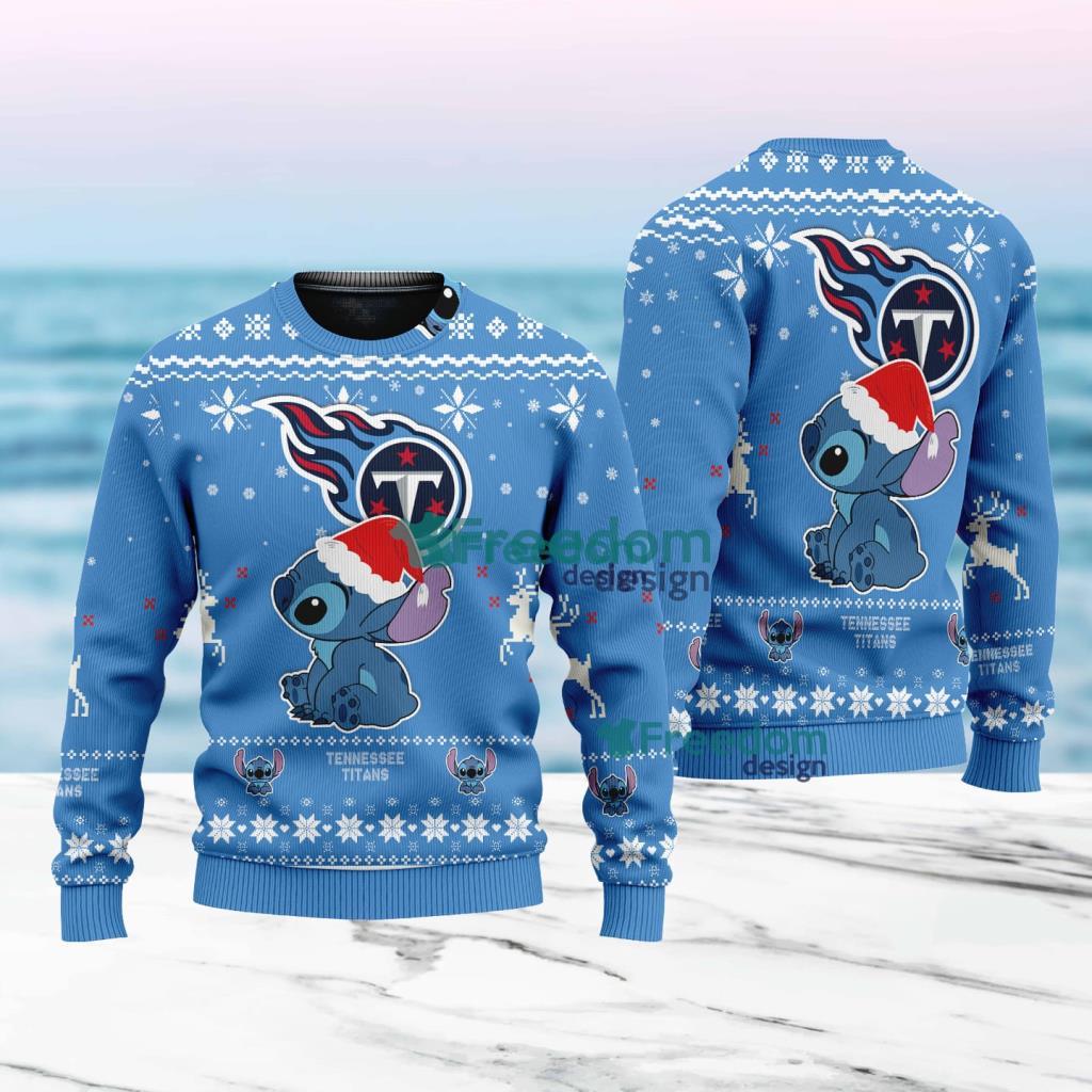 Stitch Merry Chistmas Tennessee Titans NFL Knitt Ugly Sweater Christmas Gift For Fans image Stitch Merry Chistmas Tennessee Titans NFL Knitt Ugly Sweater Christmas Gift For Fans Product Photo 1