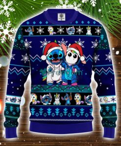 Stitch Unicorn Ugly Christmas Sweater Blue 1 Amazing Gift Idea Christmas Party Gift Product Photo 1